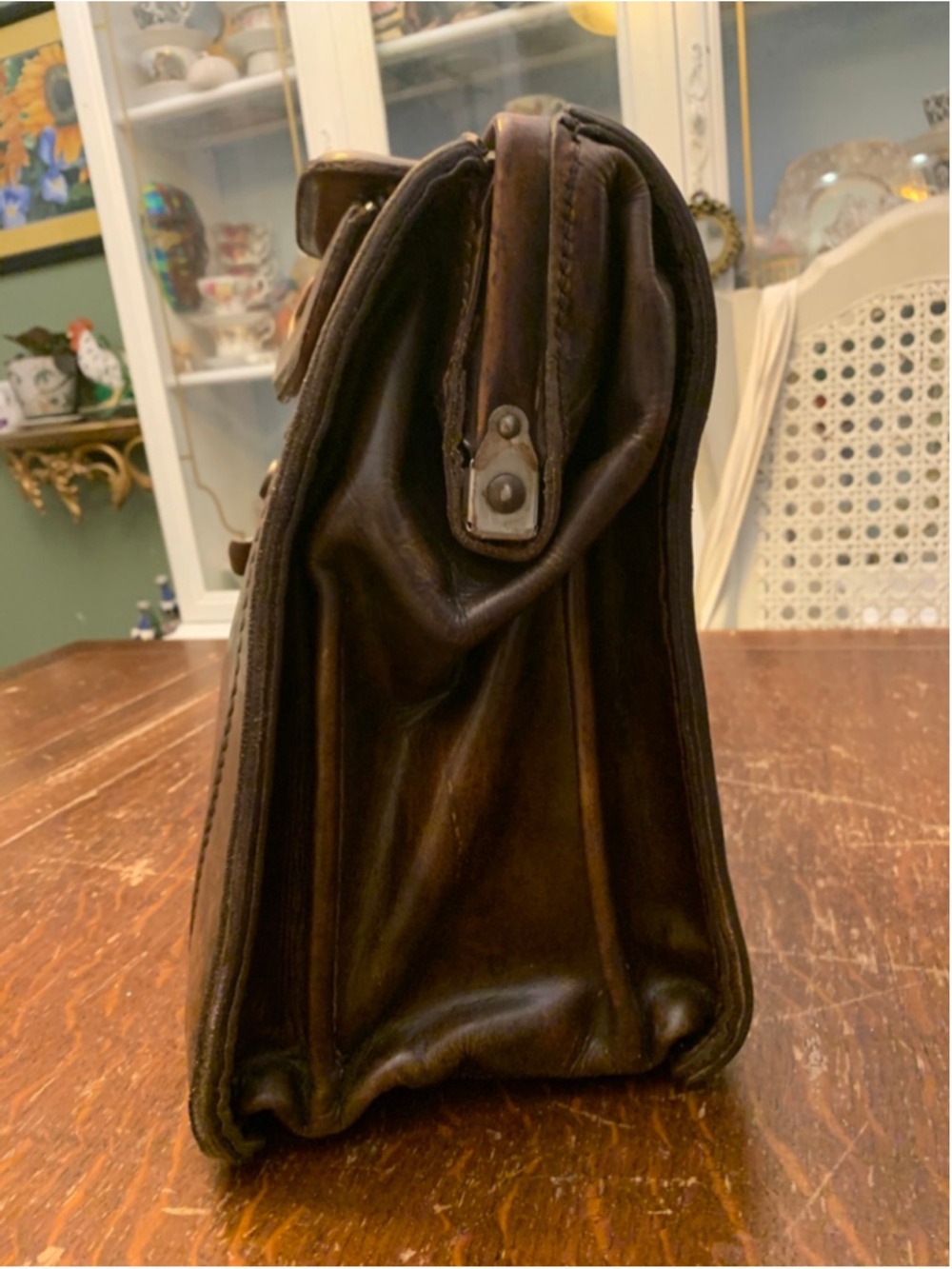 Vintage Brown Leather medical style Briefcase One Size - Picture 4 of 16
